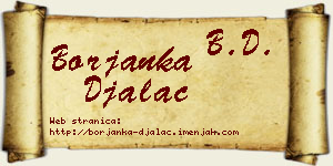 Borjanka Đalac vizit kartica